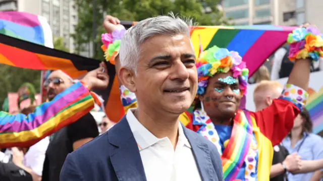 Sadiq Khan smiling at Pride