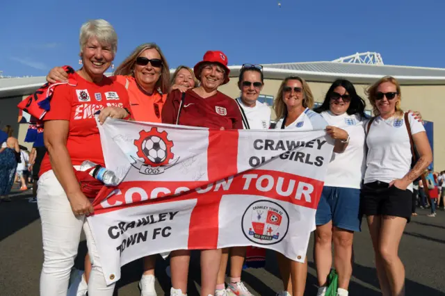 England fans ahead of the quarter-final clash