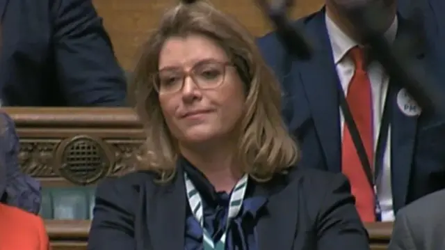 Penny Mordaunt at PMQs earlier