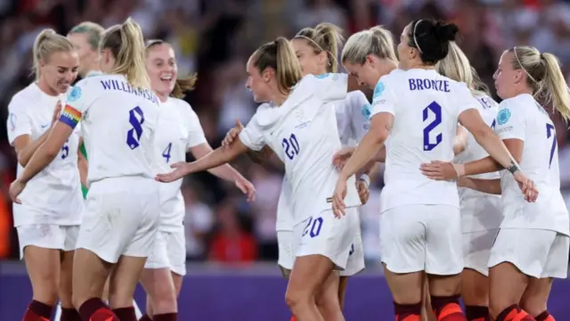 England players celebrate
