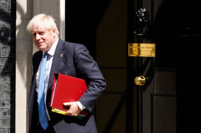 Boris Johnson leaving No 10 Downing Street