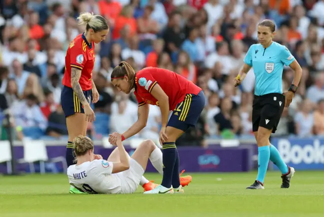 Ellen White helped to her feet