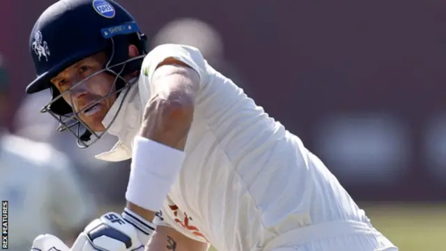 Joe Denly has now made three four centuries against Warwickshire - but this was his first in the Championship at Edgbaston