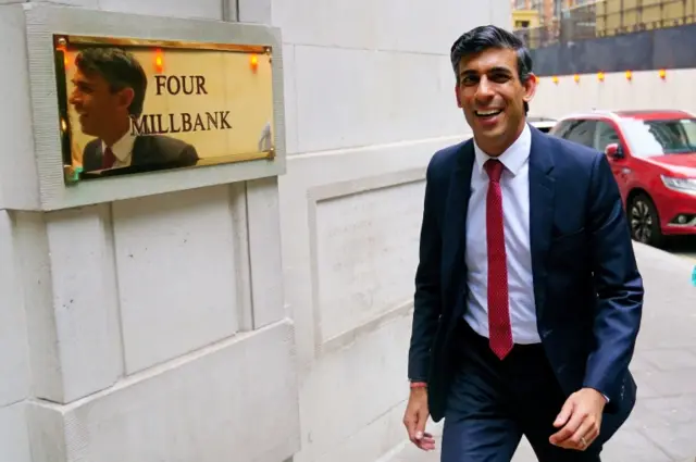 Rishi Sunak arrives at LBC's studios