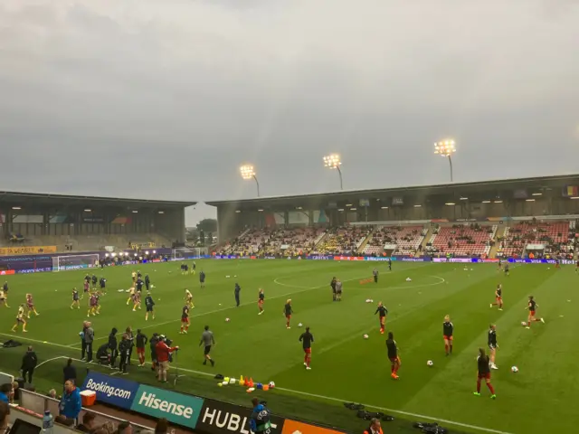 Warm-up ahead of Sweden v Belgium