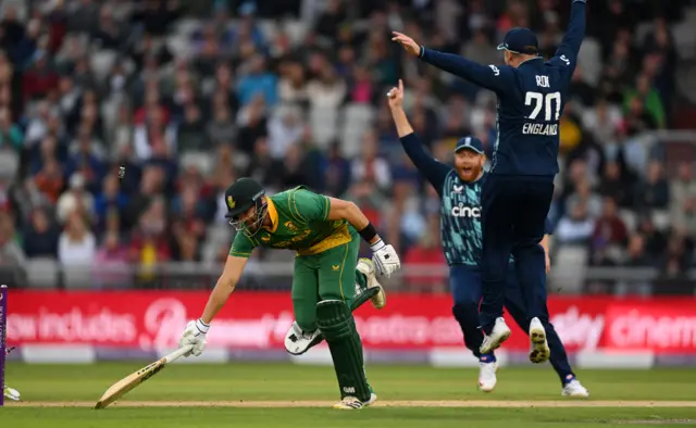 England appeal for run out