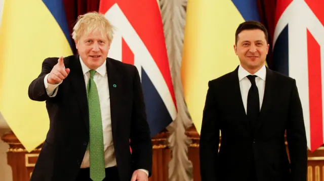 Boris Johnson and Volodymyr Zelensky