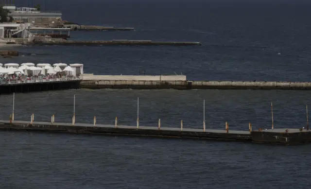 A view of the beach as authorities ban swimming in the sea due to naval mines in Odesa, Ukraine on July 03, 2022