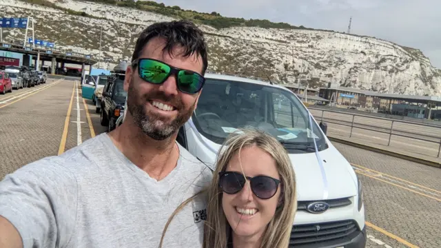 Tommy and Laura Gee pose for a selfie in Dover