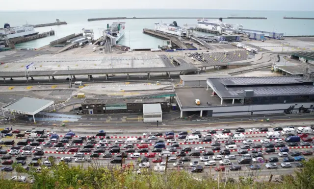 Long traffic queues at Dover