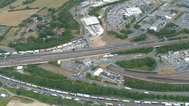 Traffic queues at Dover