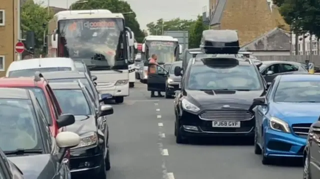 Traffic on local road