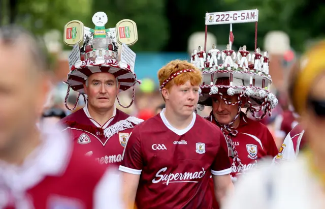 Galway fans with their hats