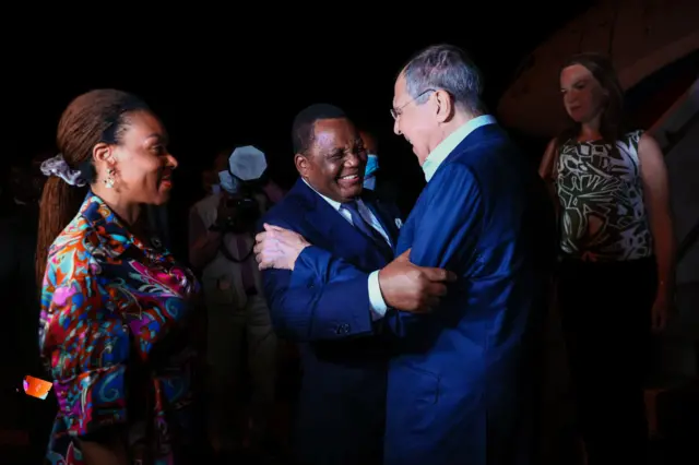 Russian Foreign Minister Sergey Lavrov arrives in Congo-Brazzaville