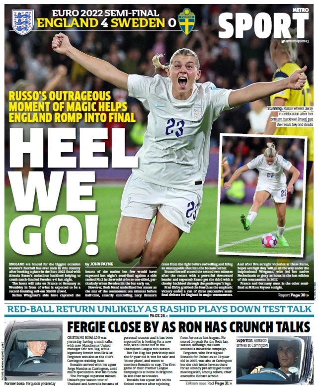 Metro back page