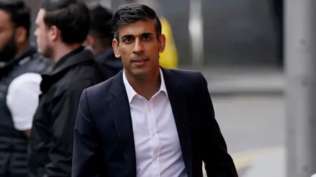 Rishi Sunak arriving for last night's leadership debate