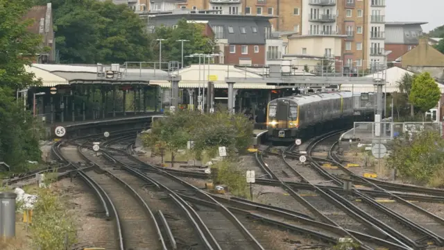 A view of trains at an empty Basingstoke station as members of the Rail, Maritime and Transport union (RMT) begin fresh nationwide strikes