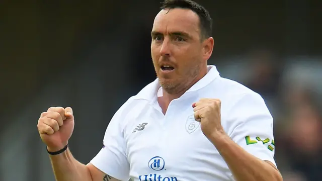 Kyle Abbott has taken 10 wickets in the match at Scarborough - his sixth 10-wicket match haul