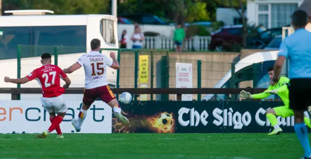 Max Mata scores Sligo's second goal