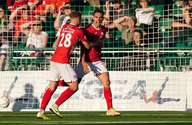 Sligo Rovers' Max Mata celebrates scoring against Bala Town