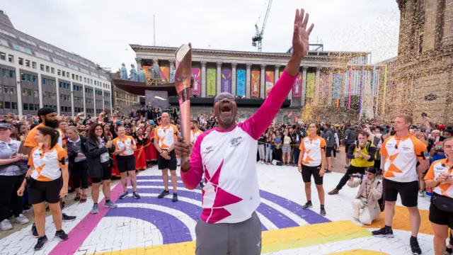 Sir Lenny Henry with the baton