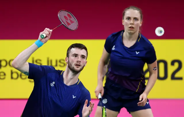 Scotland's badminton players Adam Hall and Julie Macpherson