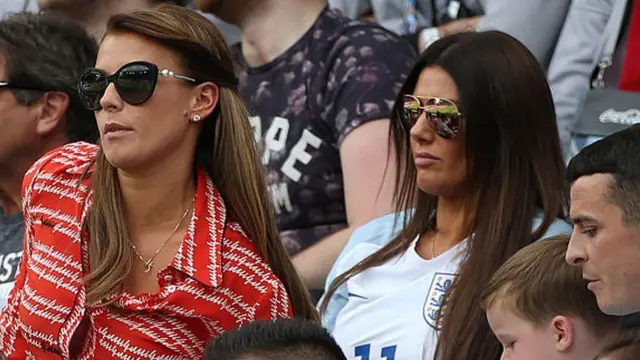 Coleen Rooney [left] and Rebekah Vardy, pictured at a Euro 2016 match in France