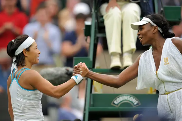 Date Krumm and Venus Williams