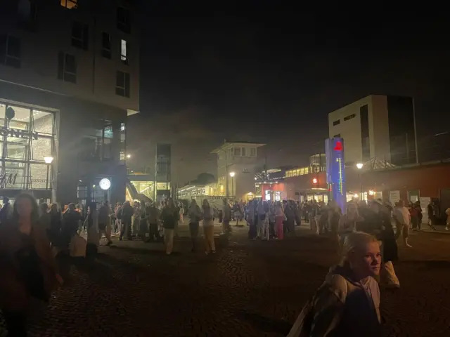 The scene outside of a Metro station after Harry Styles fans were evacuated