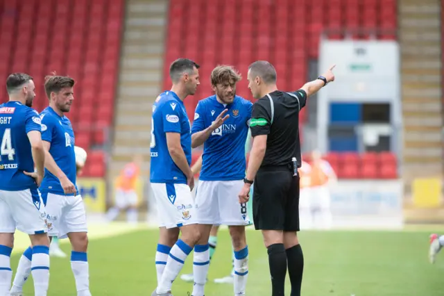 Murray Davidson was sent off for a late challenge