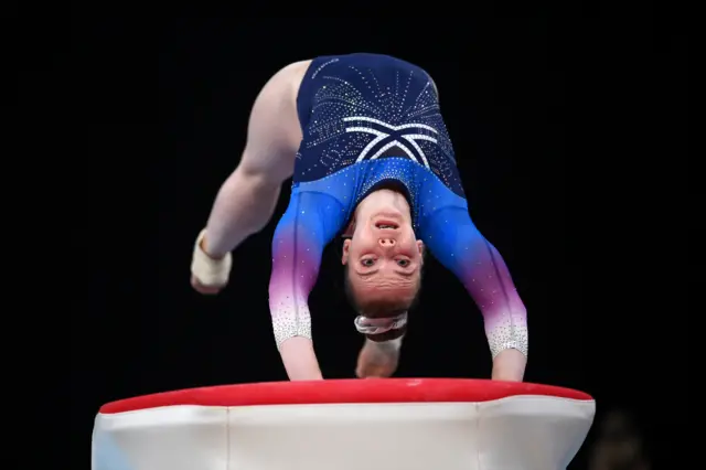 Emily Bremner on vault at Commonwealth Games