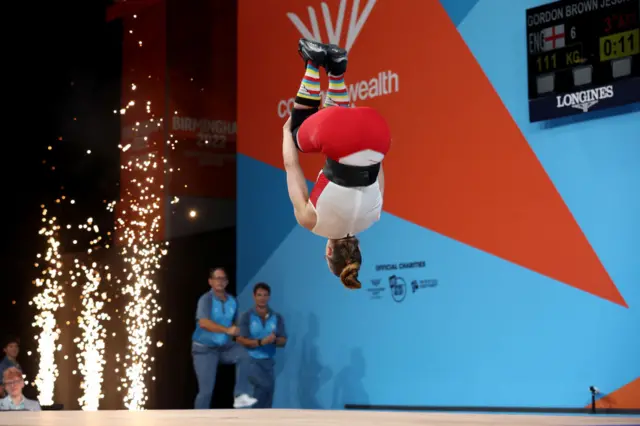 Jessica Gordon Brown performing a backflip