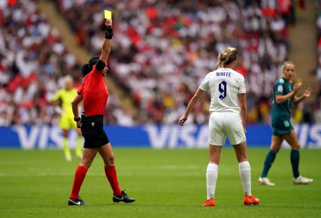 Ellen White gets a yellow card