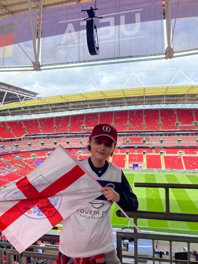 Eliza Scrivener is soaking up the atmosphere at Wembley