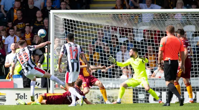 St Mirren's Ryan Strain misses the target