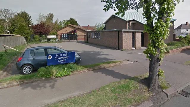 Exterior view of Scott Hall Community Centre in Bedford