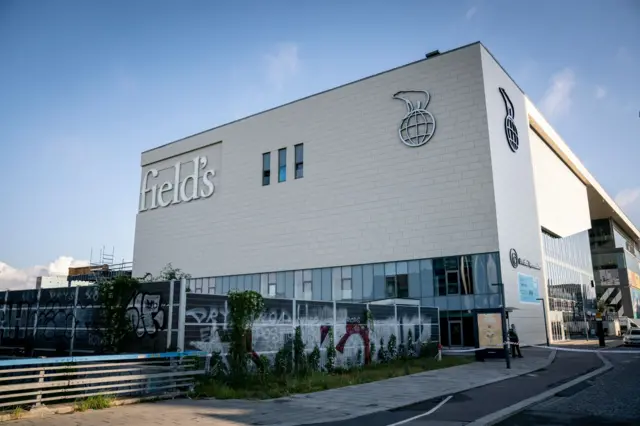 Exterior view of Field's shopping center, a day after the shooting in Copenhagen