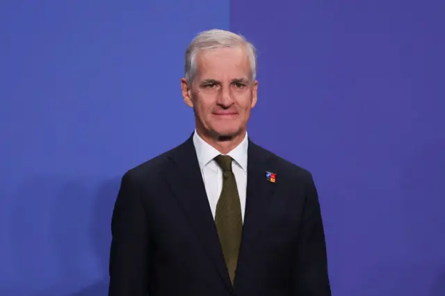 Norwegian PM Jonas Gahr Store during the welcome ceremony of the Nato Summit in Madrid