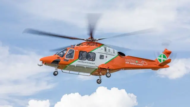 Magpas air ambulance in flight