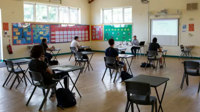 Children sitting exams