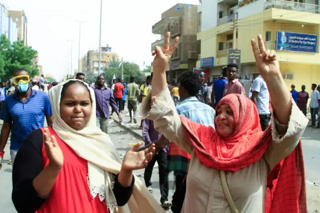 Sudanese protesters take to the streets in the southern area of the capital Khartoum on July 1, 2022