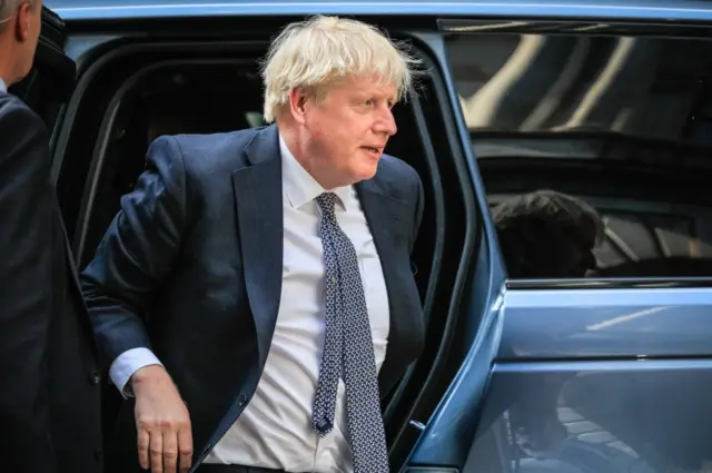 Boris Johnson returns to Downing Street following the Rishi Sunak and Sajid Javid resignations, on 5 July 2022