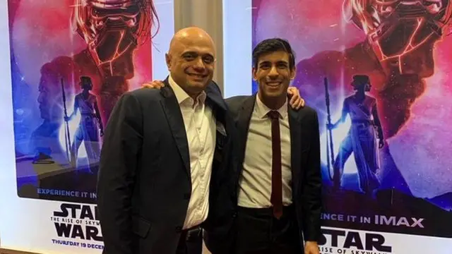 Sajid Javid and Rishi Sunak, at the cinema in 2019