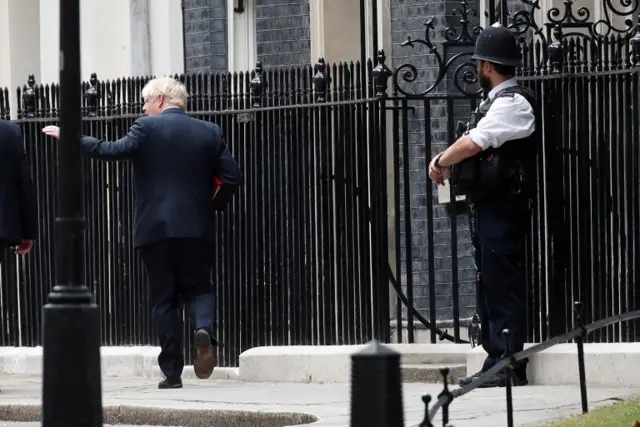 Boris Johnson seen in Downing Street