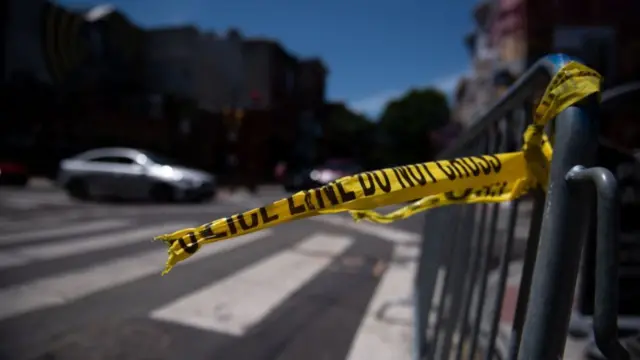 The crime scene in Philadelphia