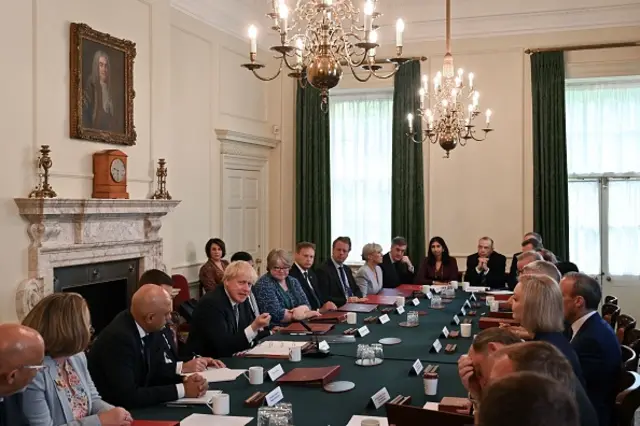 Prime Minister Boris Johnson speaks at today's cabinet meeting