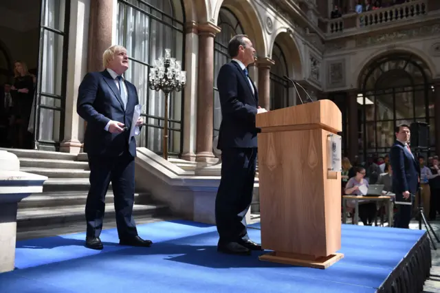 Simon McDonald, right, and Boris Johnson in 2016