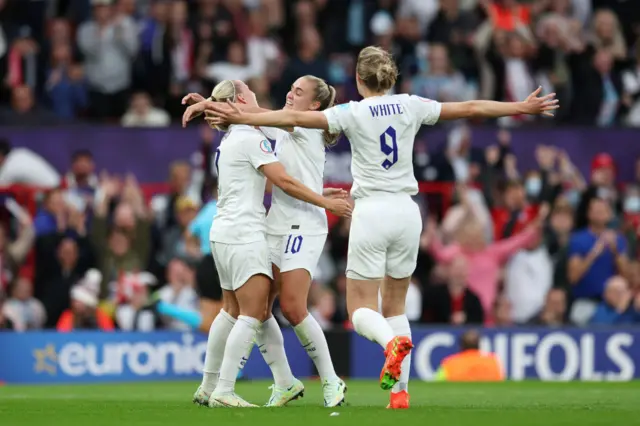 A photo of England celebrating