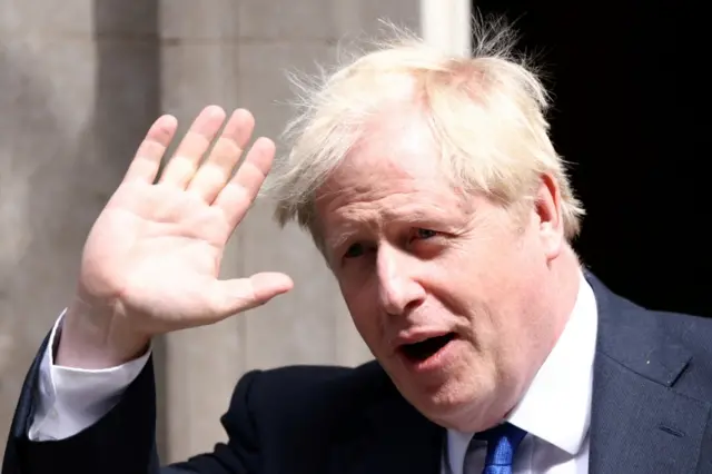 Boris Johnson, outside Downing Street, 5 July 2022