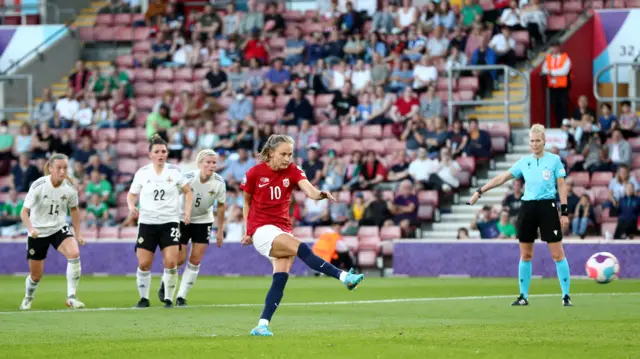 A photo of Norway scoring a penalty